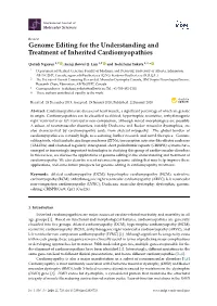 Genome Editing for the Understanding and Treatment of Inherited Cardiomyopathies