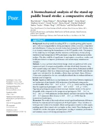 A Biomechanical Analysis of the Stand-Up Paddle Board Stroke: a Comparative Study