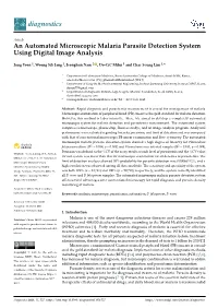 An Automated Microscopic Malaria Parasite Detection System Using Digital Image Analysis