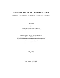 Changing Patterns and Perceptions of Water Use In