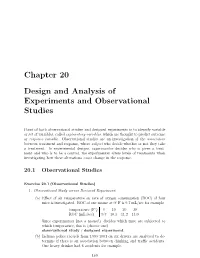 Chapter 20 Design and Analysis of Experiments and Observational