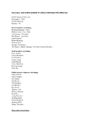 November 2020 KGNU BOARD of DIRECTORS MEETING MINUTES