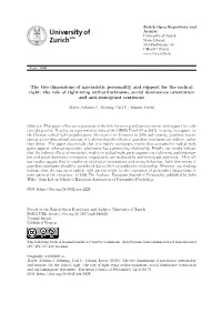 The Two Dimensions of Narcissistic Personality and Support for The