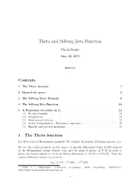 Theta and Selberg Zeta Function