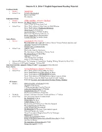 2010 Exam Day Lunch Schedule