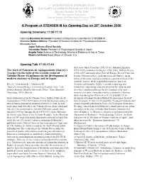 A Program of STENSEN III for Opening Day on 20Th October 2006