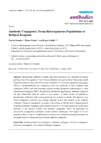 Antibody Conjugates: from Heterogeneous Populations to Defined Reagents