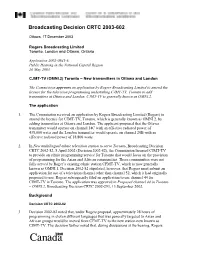 Broadcasting Decision CRTC 2003-602