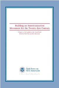 Building an Americanization Movement for the Twenty-First Century