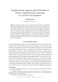 Godzilla and the Japanese After World War II: from a Scapegoat of the Americans to a Saviour of the Japanese