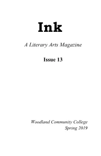 Ink, a Literary Arts Magazine, Issue 13, Spring 2019