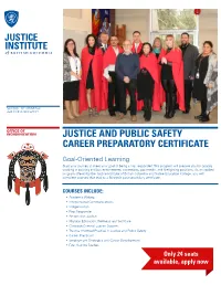 Justice and Public Safety Career Preparatory Certificate