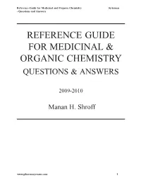 Reference Guide for Medicinal & Organic