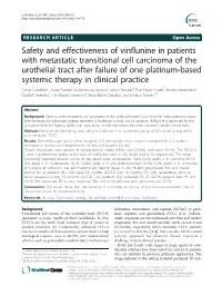 Safety and Effectiveness of Vinflunine in Patients with Metastatic