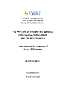 The Patterns of Interaction Between Professional Translators and Online Resources