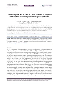Comparing the IUCN's EICAT and Red List to Improve