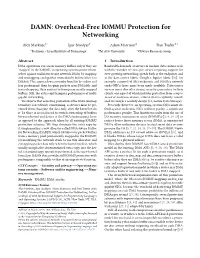 DAMN: Overhead-Free IOMMU Protection for Networking