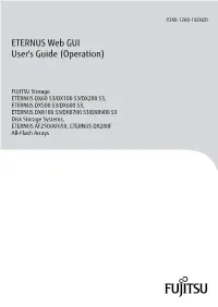 ETERNUS Web GUI User's Guide (Operation)