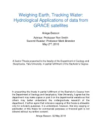 Hydrological Applications of Data from GRACE Satellites