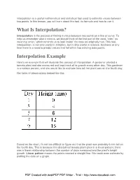 Interpolation and Extrapolation in Statistics