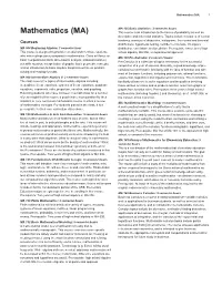 Mathematics (MA) 1