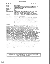 Rethinking Instructional Supervision: Notes on Its Language and Culture