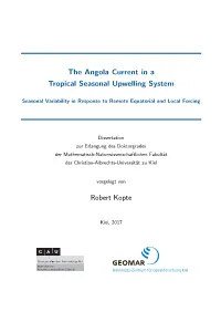 The Angola Current in a Tropical Seasonal Upwelling System Robert