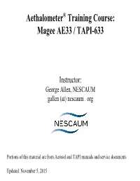Training Course: Magee AE33 / TAPI-633