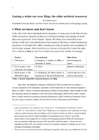 Casting a Wider Net Over Nǁng: the Older Archival Resources Tom Güldemann1 Humboldt University Berlin and Max Planck Institute for Evolutionary Anthropology Leipzig