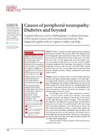 Causes of Peripheral Neuropathy: Diabetes and Beyond