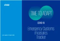 COVID-19 : Emergency Customs Measures Tracker