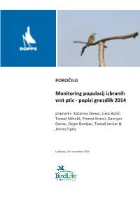 Monitoring Populacij Izbranih Vrst Ptic