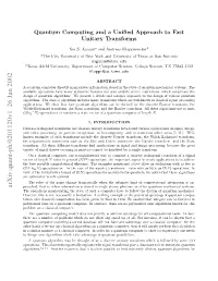 Quantum Computing and a Unified Approach to Fast Unitary Transforms