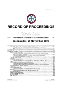 Record of Proceedings