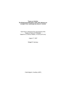 Trance As Artefact: De-Othering Transformative States with Reference to Examples from Contemporary Dance in Canada