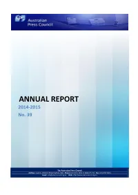 ANNUAL REPORT 2014-2015 No