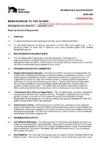 CONFIDENTIAL MEMORANDUM to the BOARD [Redactions Below Relate to Commercially Confidential Information] REGENERATION REPORT – JANUARY 2010