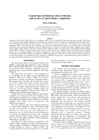 Cypriot Speech Database: Data Collection and Greek to Cypriot Dialect Adaptation