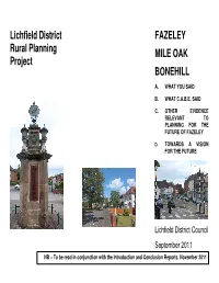 Fazeley Mile Oak and Bonehill Report