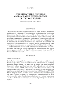 Fostering Collaborative Interpretation of Poetry in English