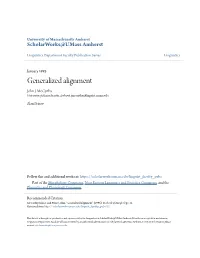 Generalized Alignment John J