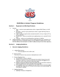 HUGS Men's Artistic Program Guidelines