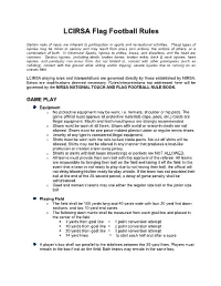 LCIRSA Flag Football Rules