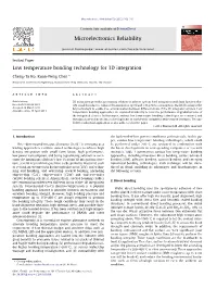 Low Temperature Bonding Technology for 3D Integration ⇑ Cheng-Ta Ko, Kuan-Neng Chen