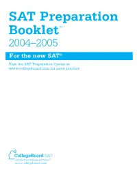 SAT Preparation Booklet™