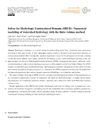 (SHUD): Numerical Modeling of Watershed Hydrology with The