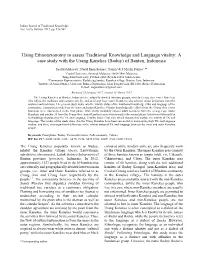 Using Ethnotaxonomy to Assess Traditional Knowledge and Language Vitality: a Case Study with the Urang Kanekes (Baduy) of Banten, Indonesia