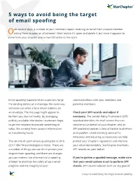5 Ways to Avoid Being the Target of Email Spoofing