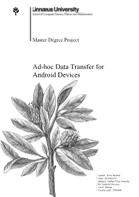 Ad-Hoc Data Transfer for Android Devices