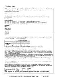Evidence Tables
